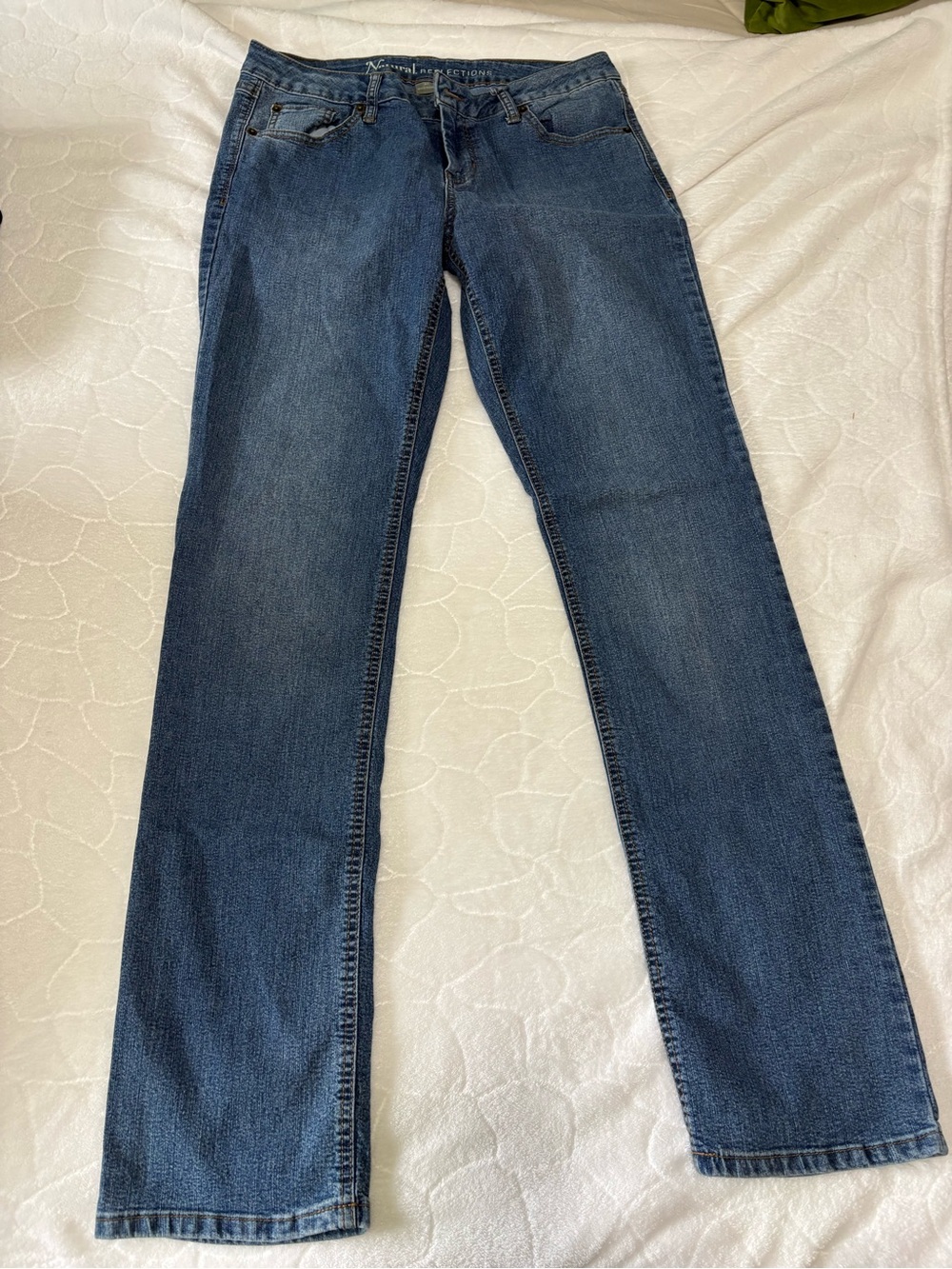 Natural Reflections Women's Boot Cut Jeans in Dark Blue